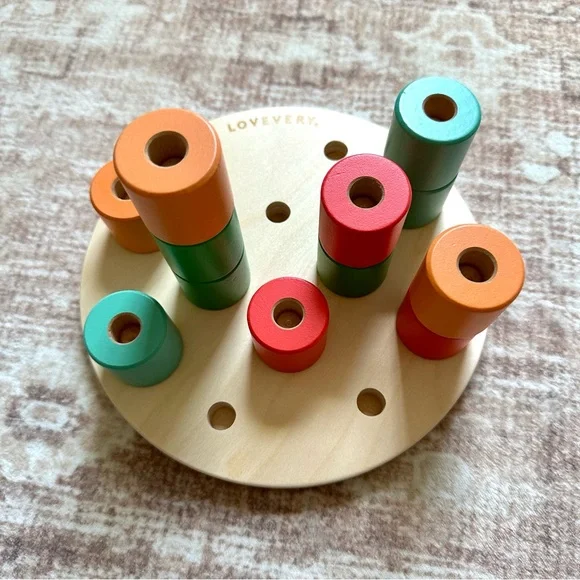 Lovevery Wooden Peg Stacking Board from “The Adventurer” kit, 16-18 months *EUC* - Picture 3 of 6